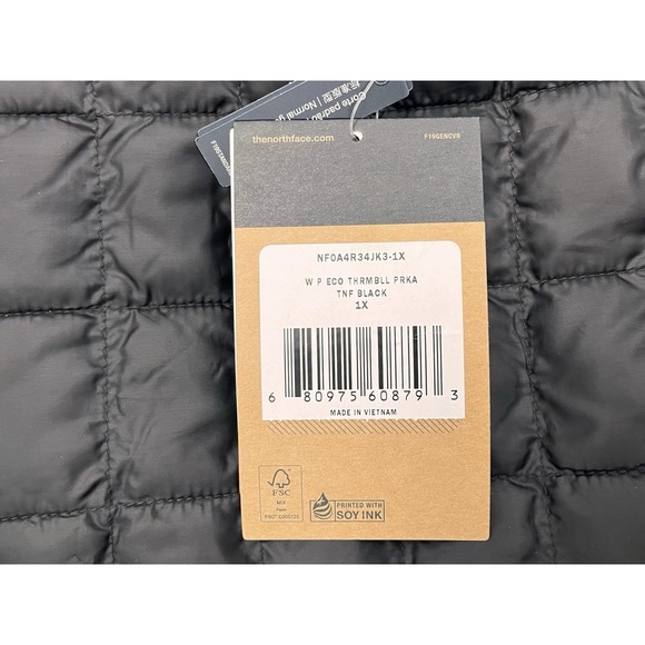 The North Face Thermoball ECO Parka Long Insulated Black Jacket SZ 1X - Picture 8 of 8